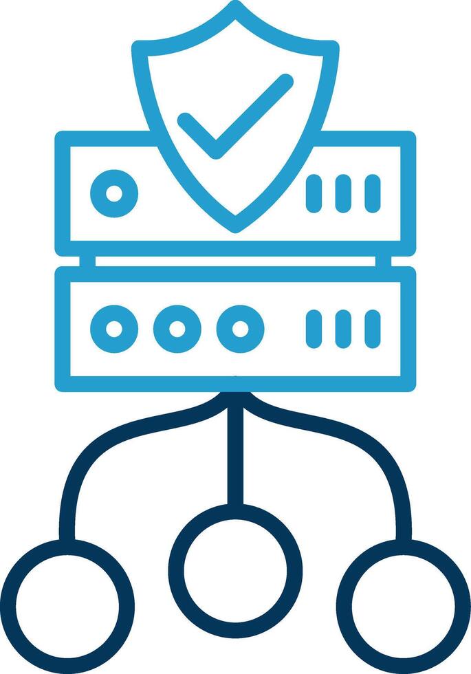 Data Protection Line Blue Two Color Icon vector