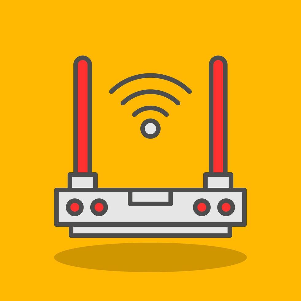 Router Filled Shadow Icon vector