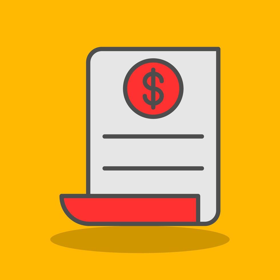 Pay Bill Filled Shadow Icon vector
