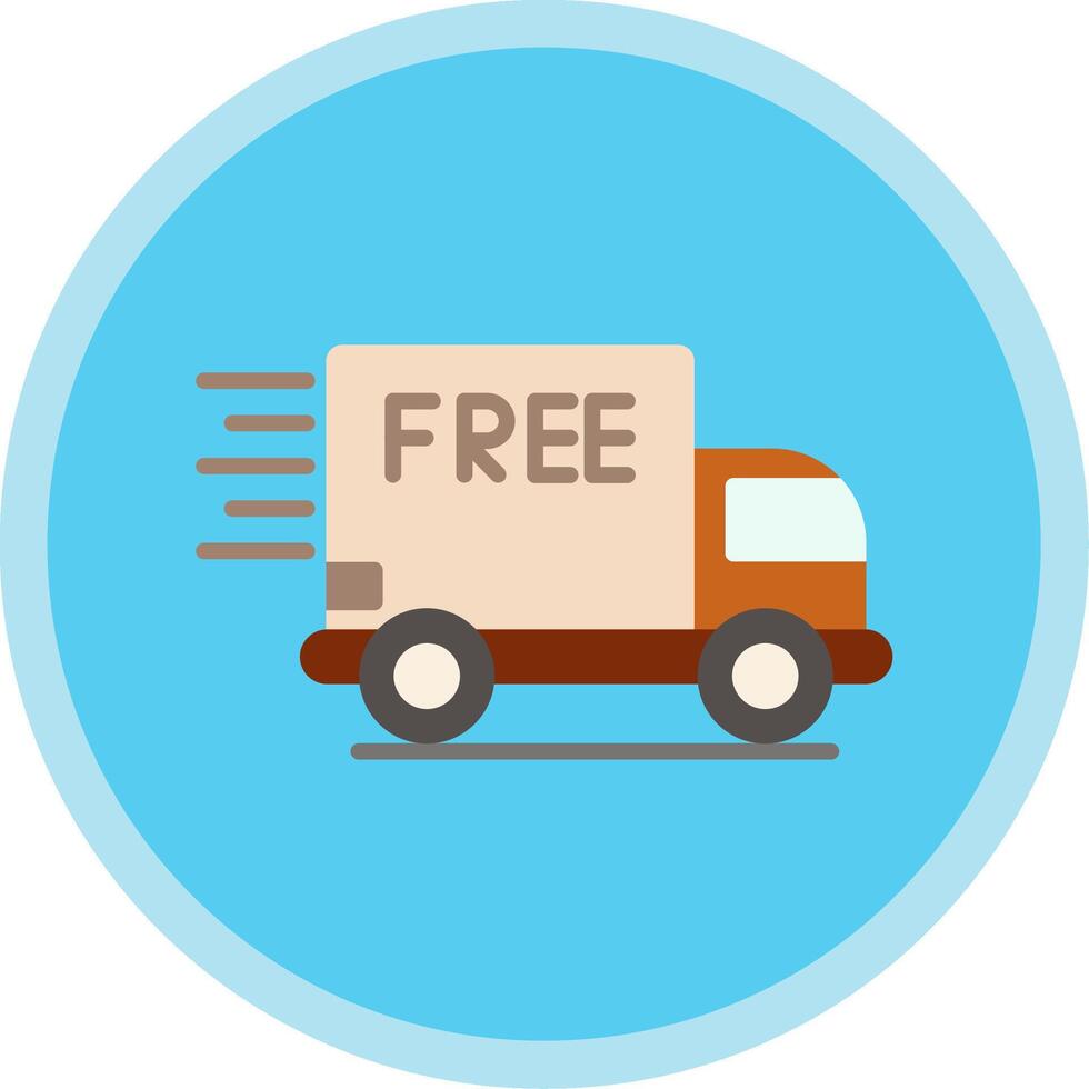 Free Delivery Flat Multi Circle Icon vector