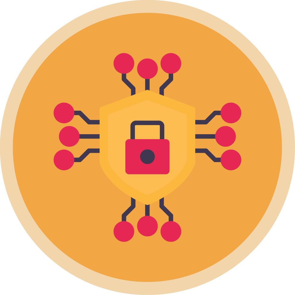Data Encryption Flat Multi Circle Icon vector