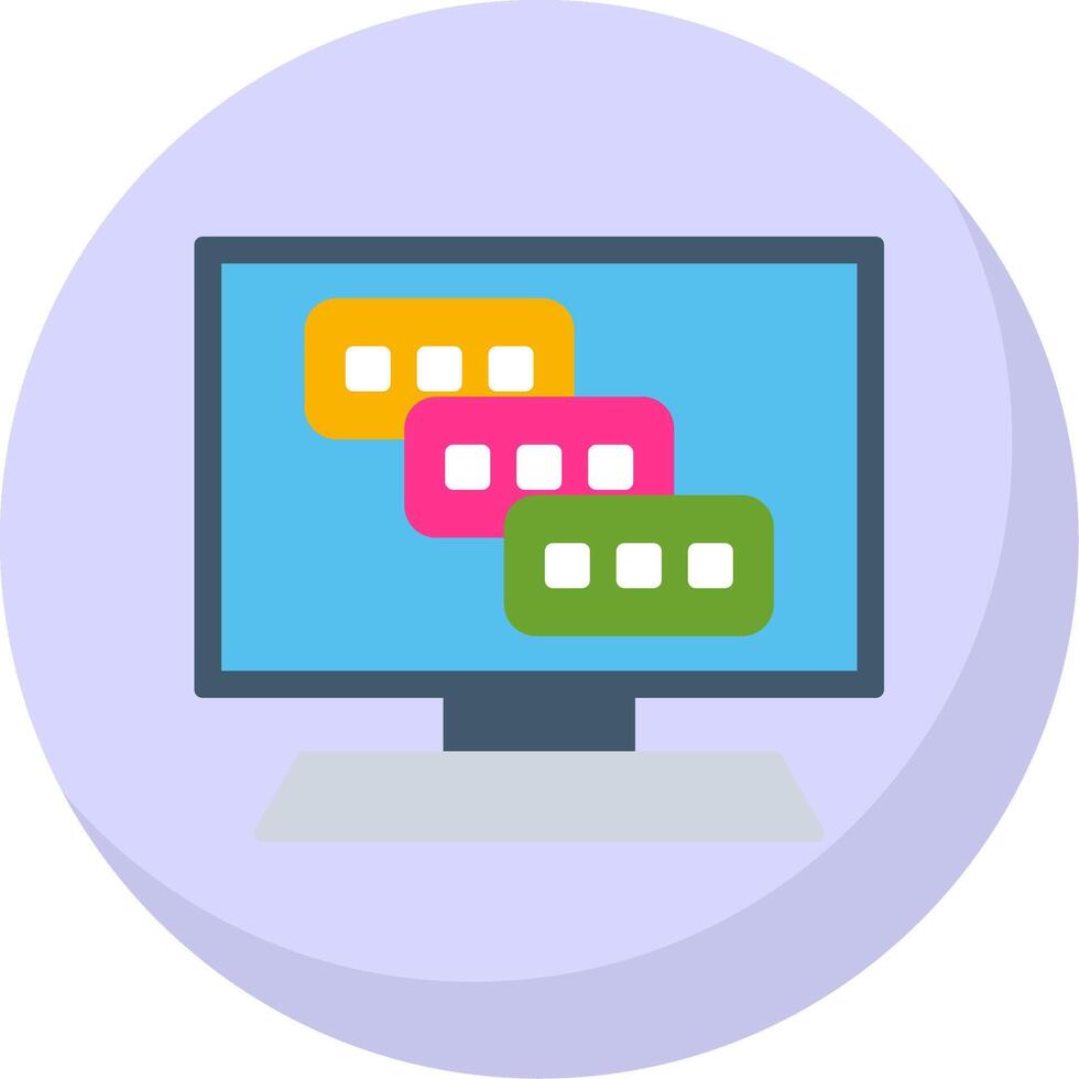 Tasks Flat Bubble Icon vector