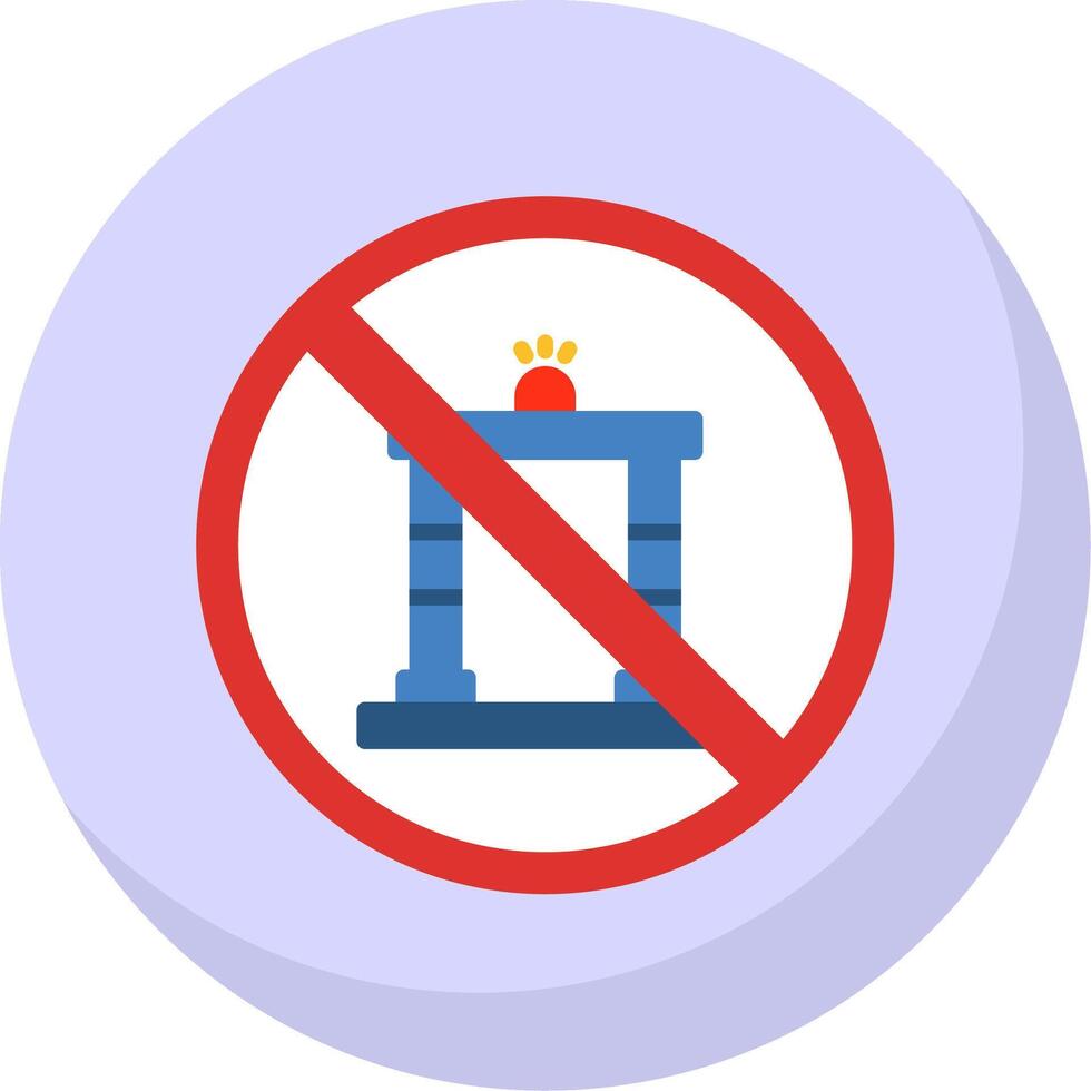 prohibido firmar plano burbuja icono vector