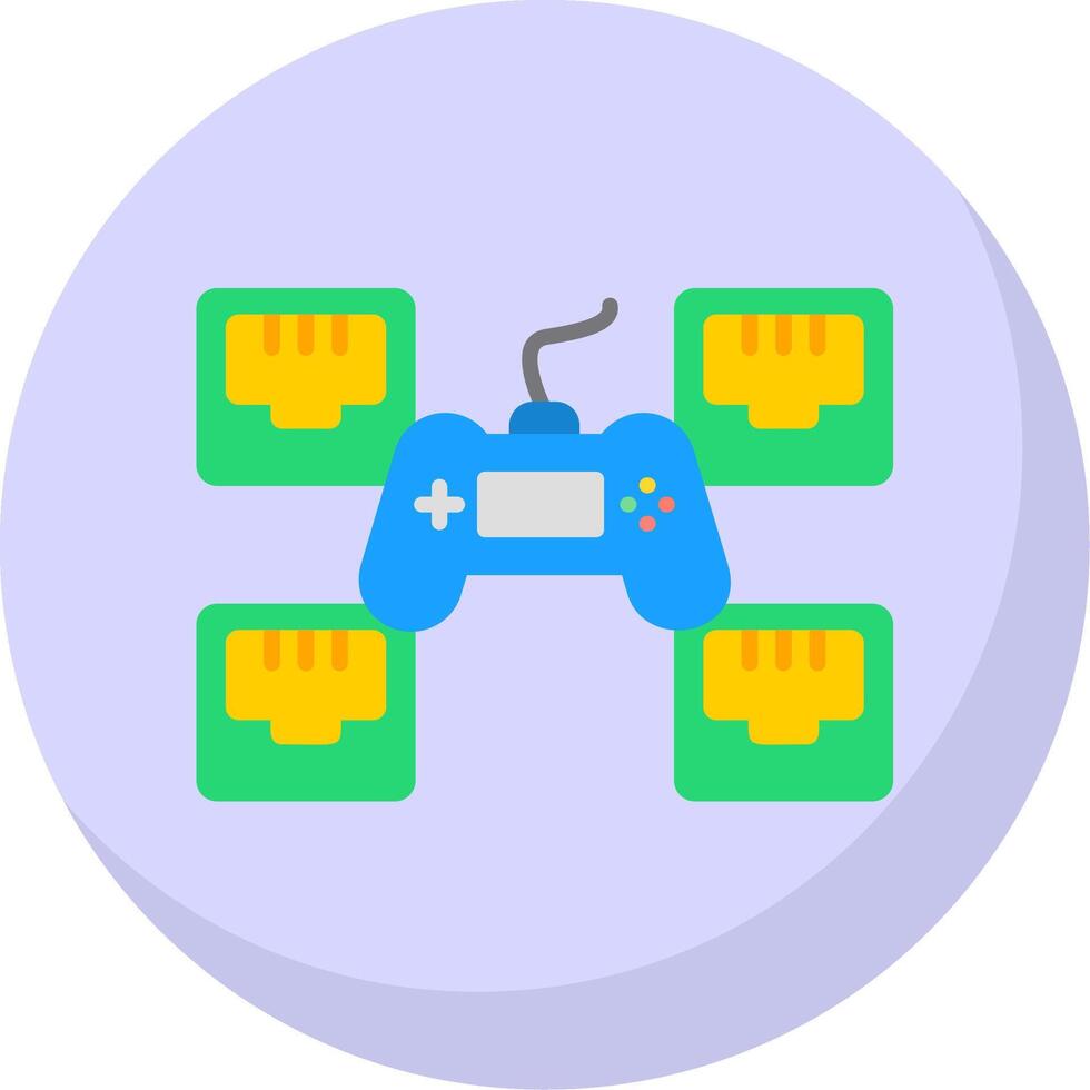 Lan Equipment Flat Bubble Icon vector