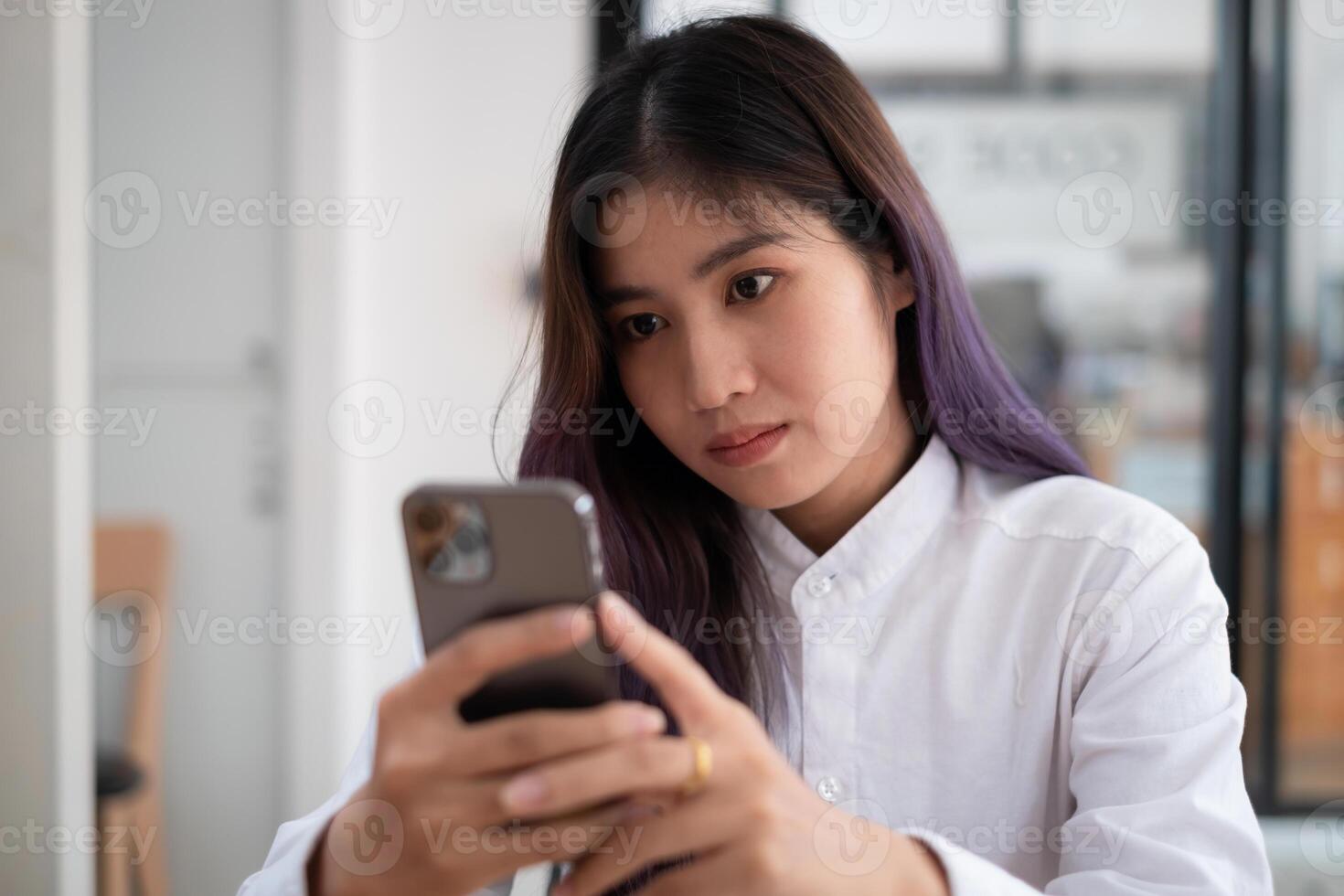 A businesswoman completes KYC using an online banking program in order to open a digital savings account. The definition of cyber security. photo