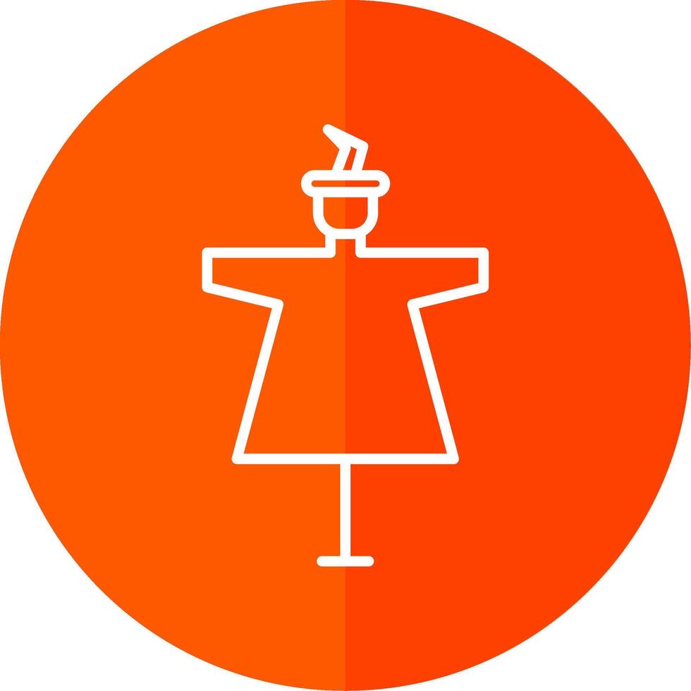 Scarecrow Line Red Circle Icon vector