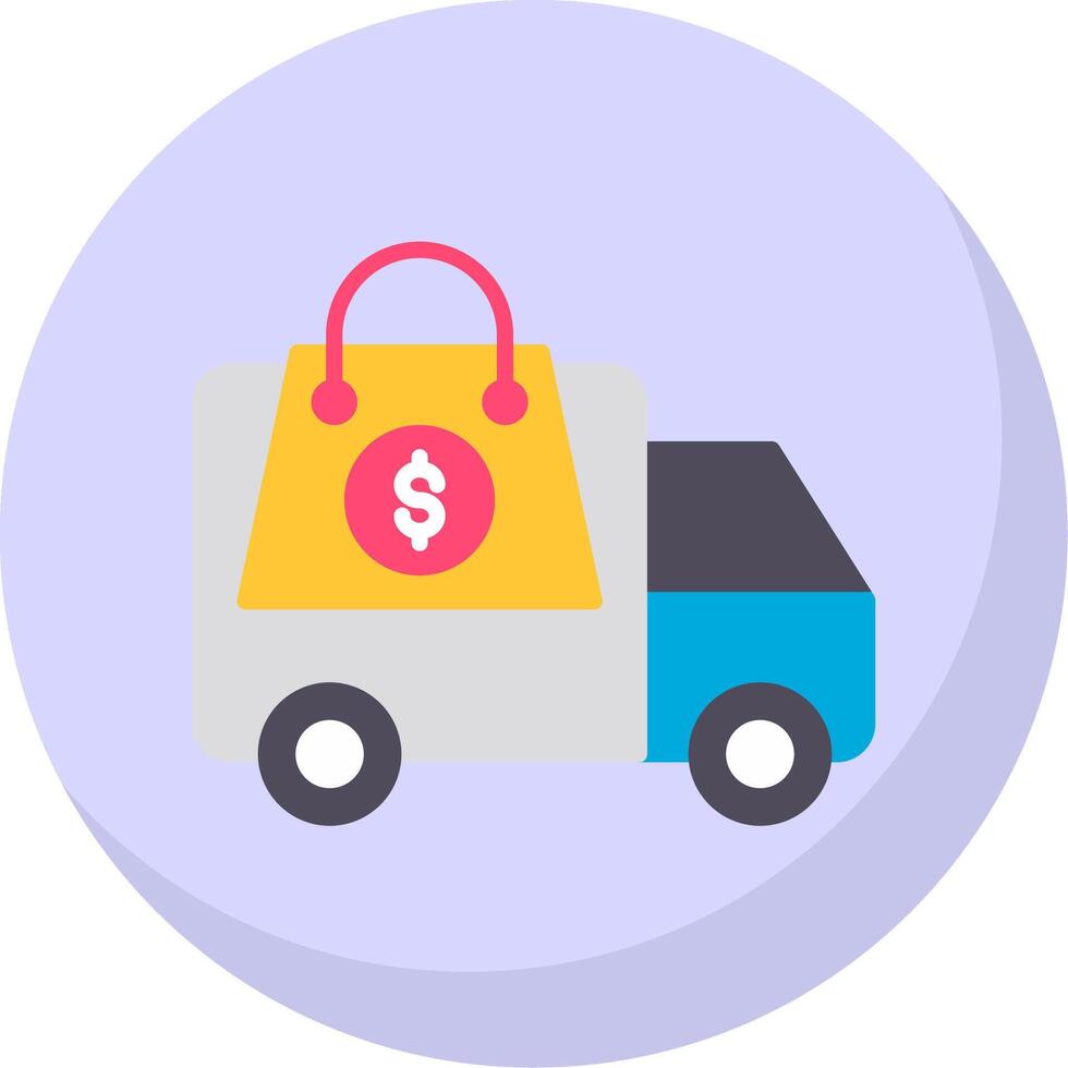 Shopping Delivery Flat Bubble Icon vector