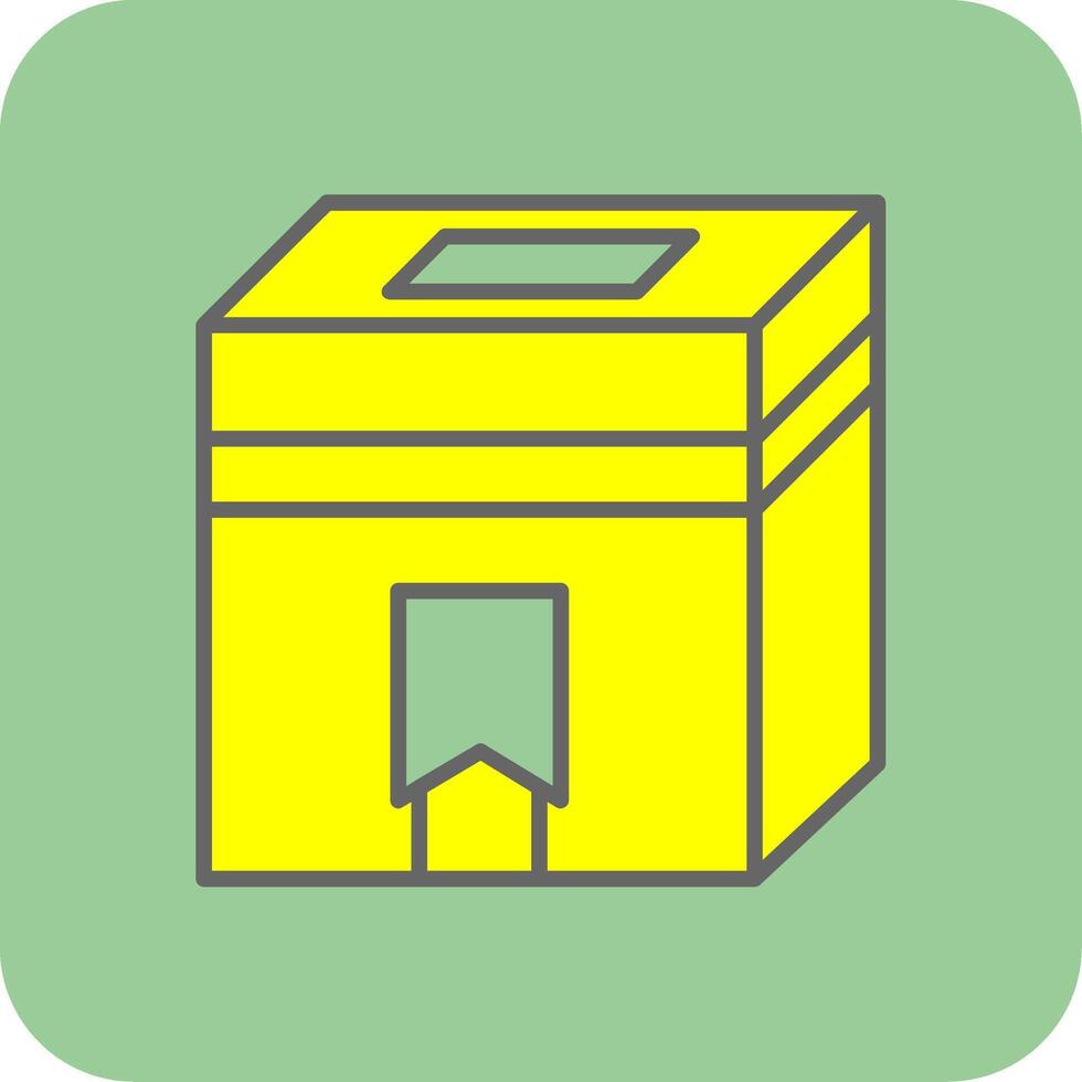 Kaaba Filled Yellow Icon vector