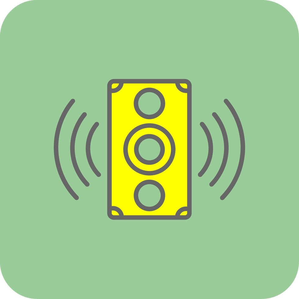 Sound Speaker Filled Yellow Icon vector