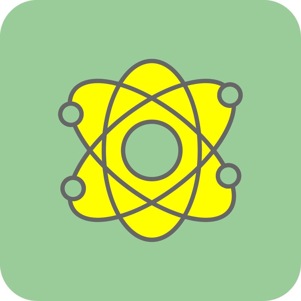 Atomic Filled Yellow Icon vector