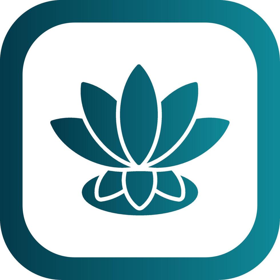 Lotus Glyph Gradient Corner Icon vector