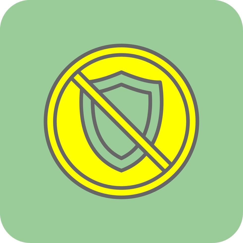 Prohibited Sign Filled Yellow Icon vector