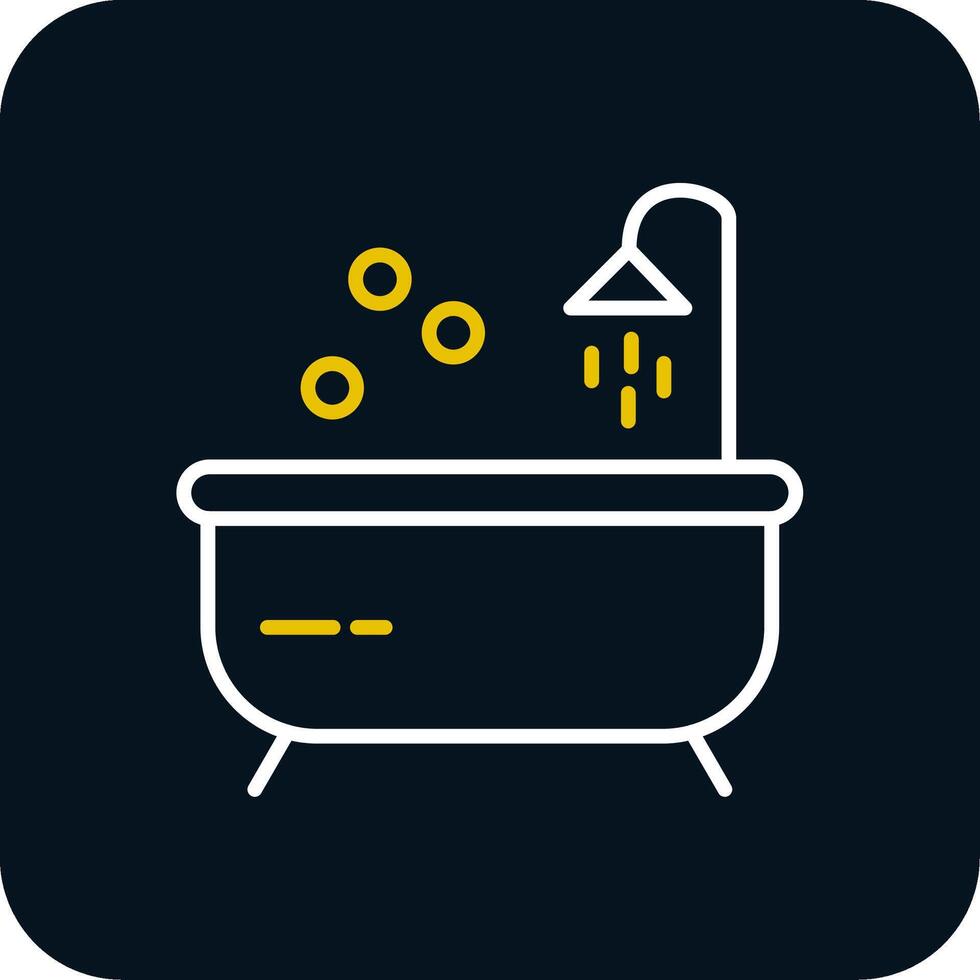 Bathtub Line Red Circle Icon vector