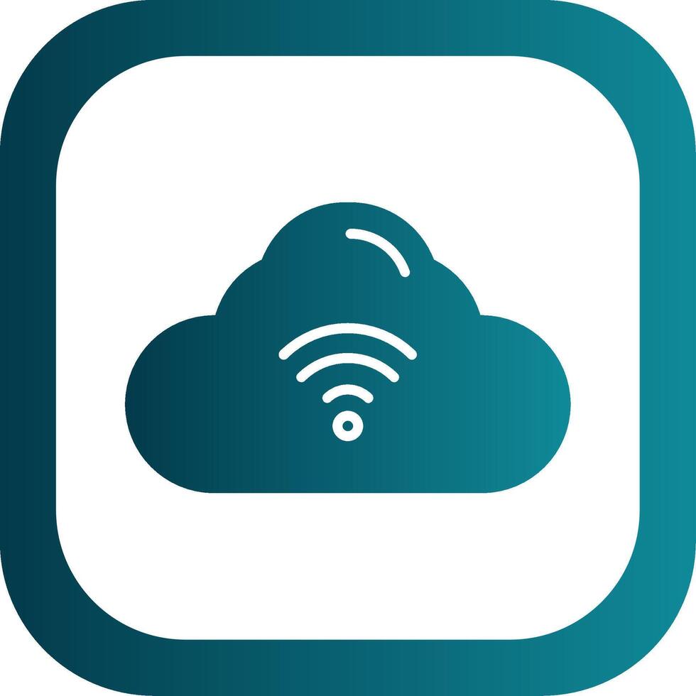 Cloud Glyph Gradient Corner Icon vector