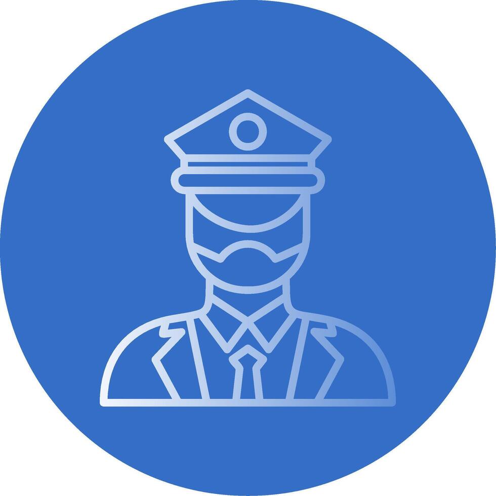 Captain Of Ship Flat Bubble Icon vector