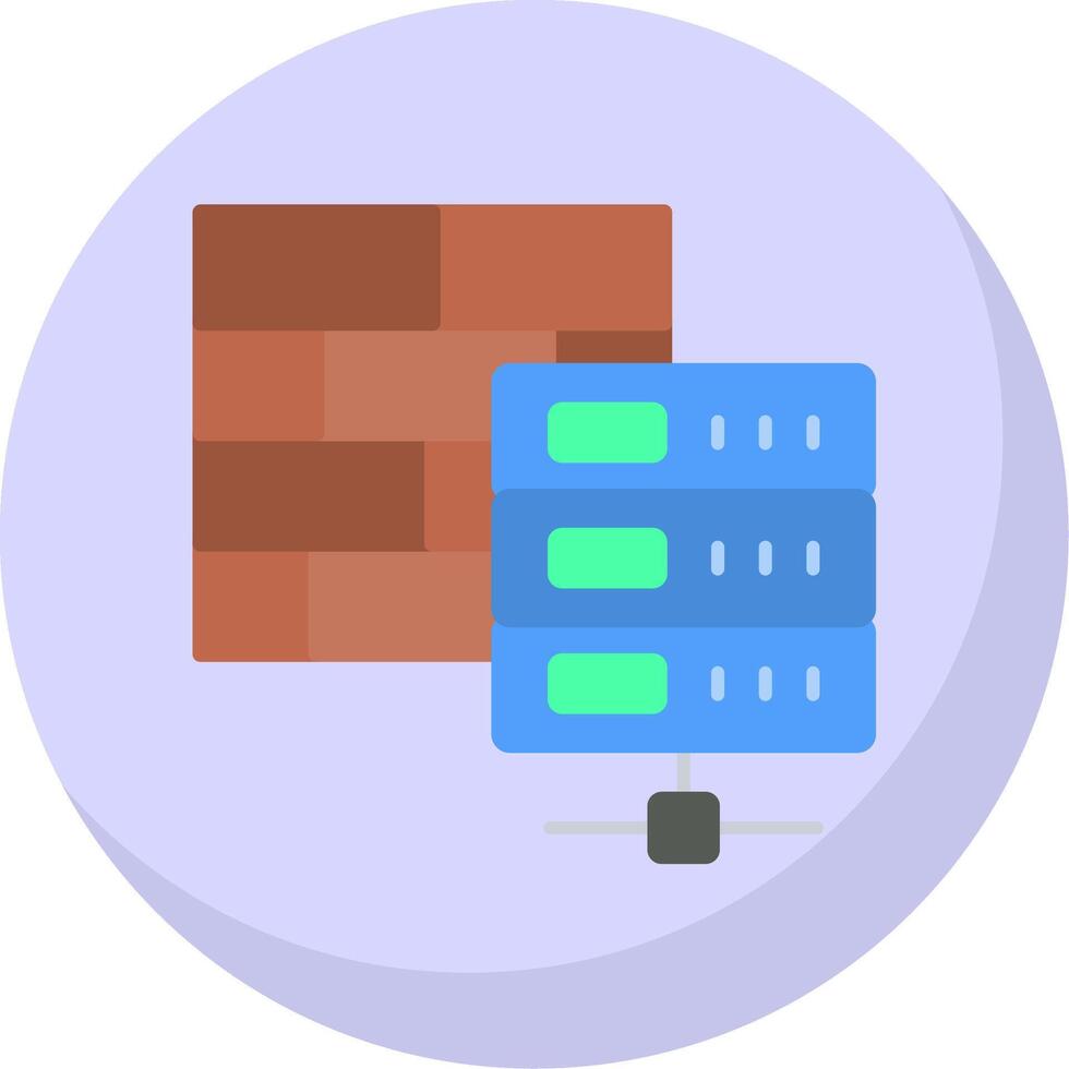 Firewall Flat Bubble Icon vector