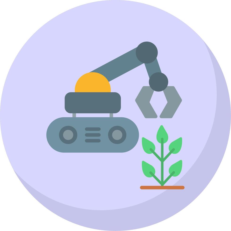 Agricultural Robot Flat Bubble Icon vector