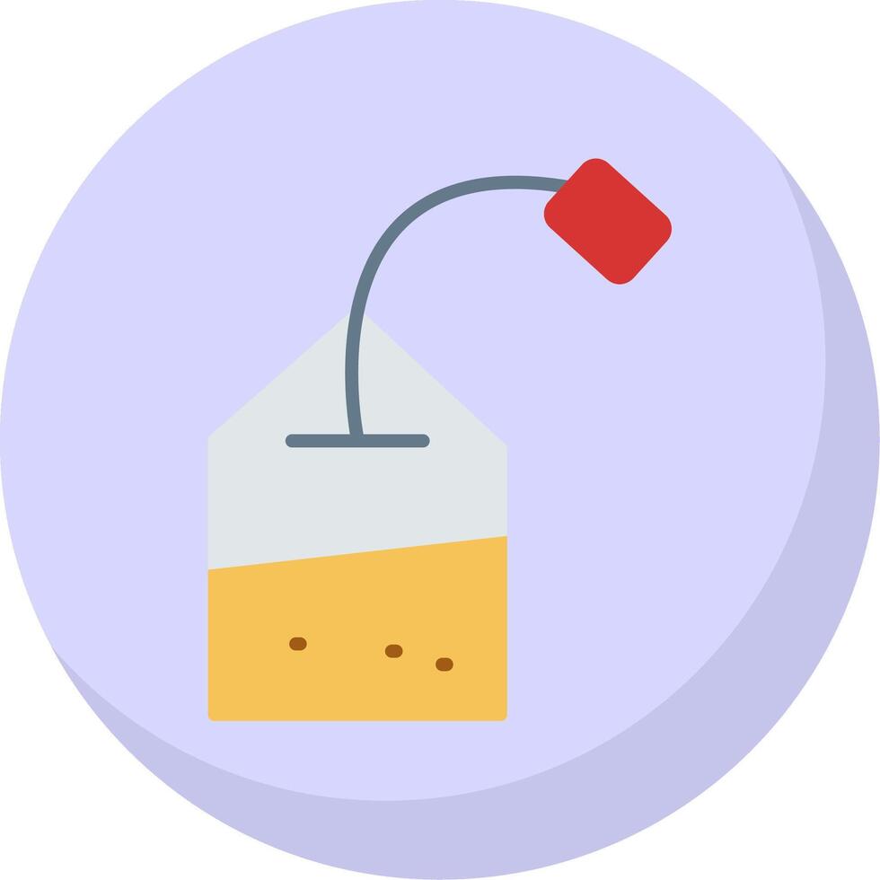 Tea Bag Flat Bubble Icon vector