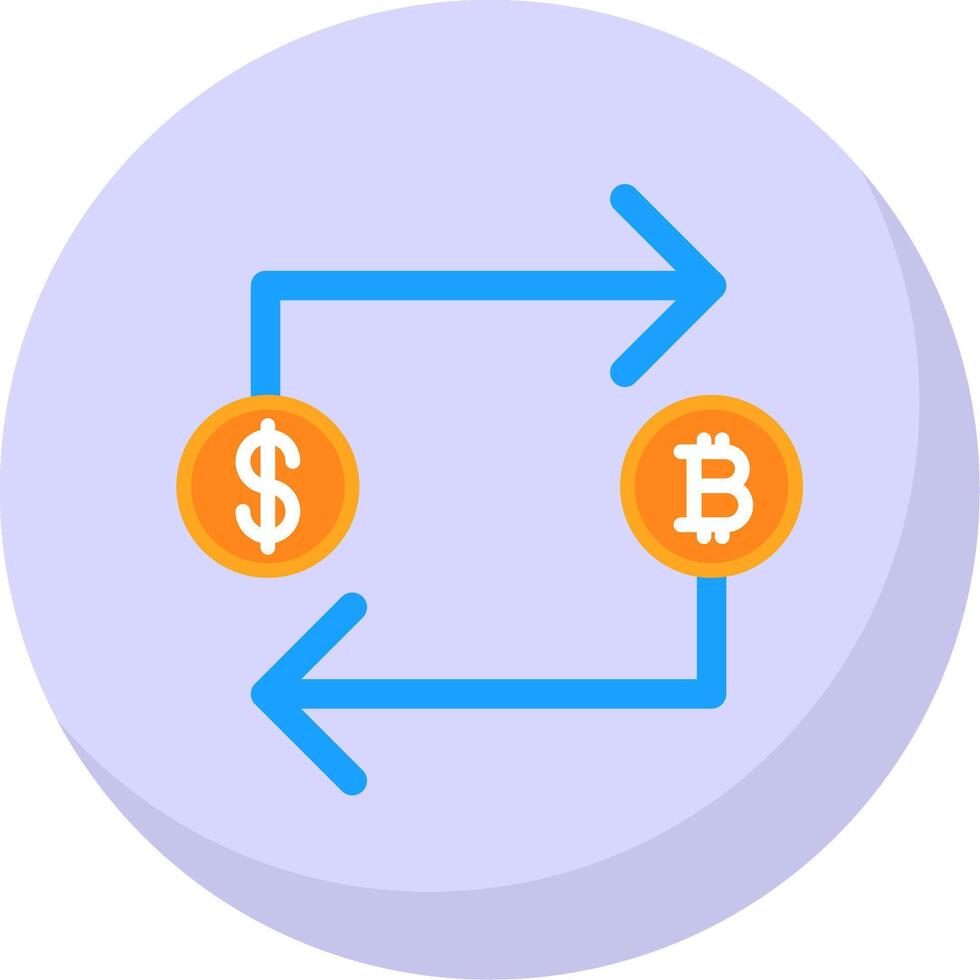 Bitcoin Exchange Flat Bubble Icon vector