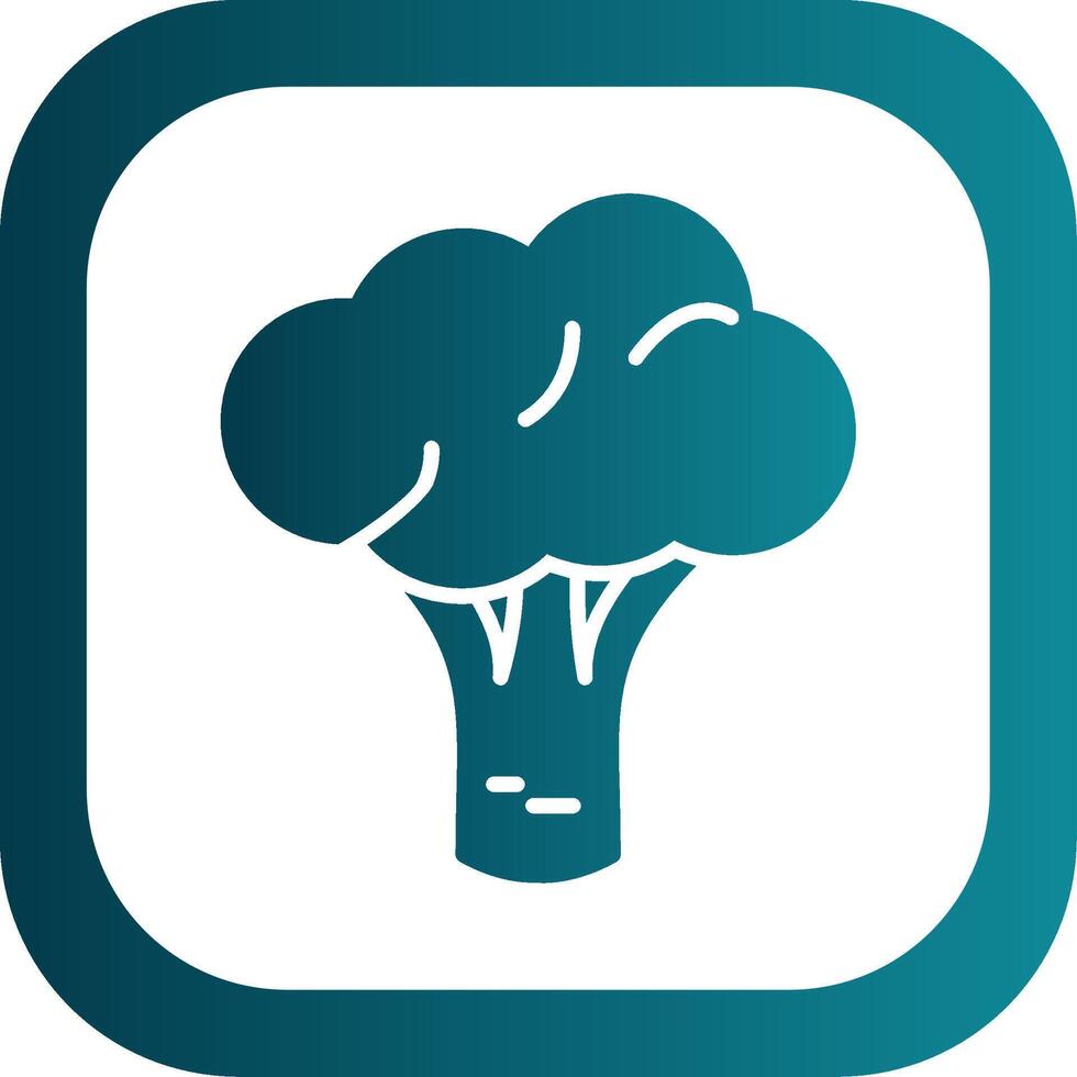 Broccoli Glyph Gradient Corner Icon vector