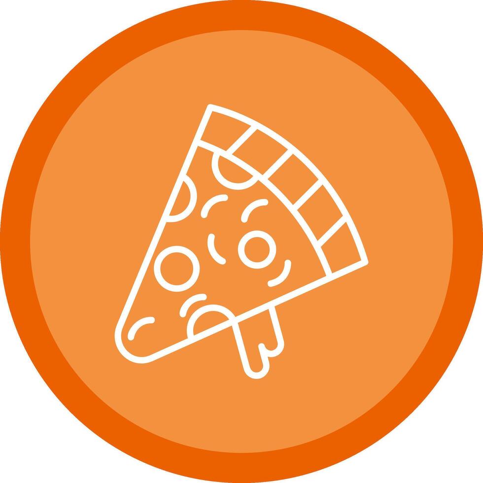 Pizza rebanada línea multi circulo icono vector