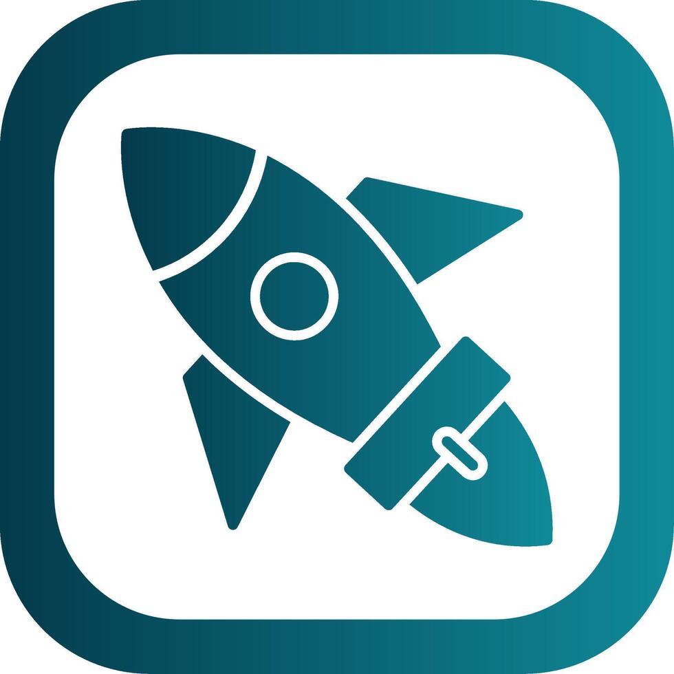 Rocket Glyph Gradient Corner Icon vector
