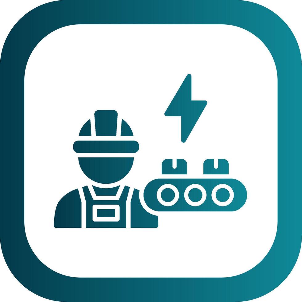 Industrial Worker Glyph Gradient Corner Icon vector