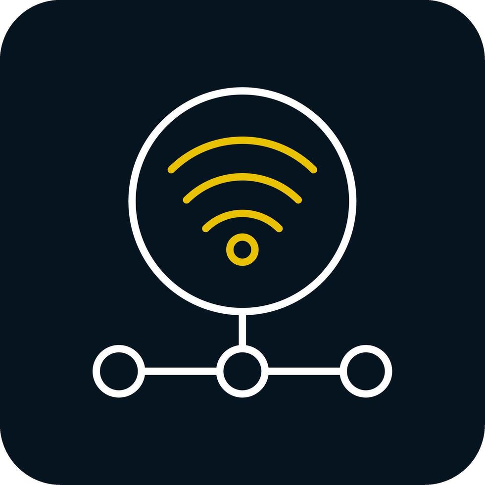 Internet Connection Line Red Circle Icon vector