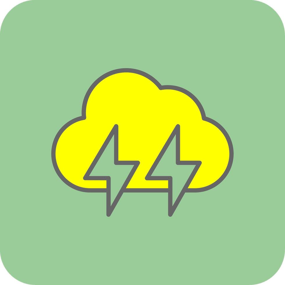 Lightening Filled Yellow Icon vector