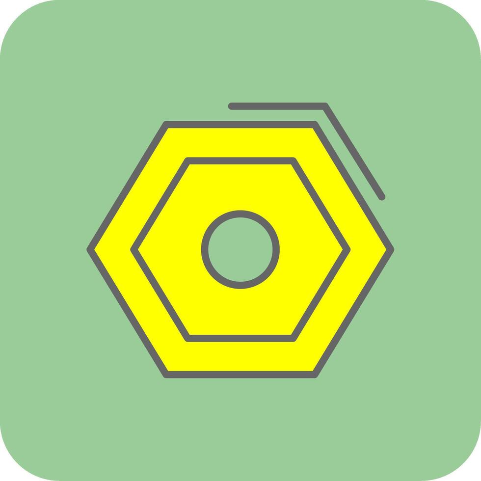 Nut Filled Yellow Icon vector
