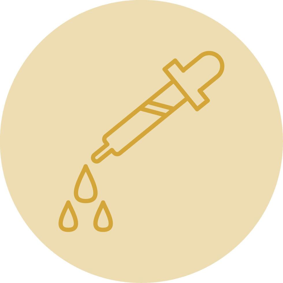 Dropper Line Yellow Circle Icon vector