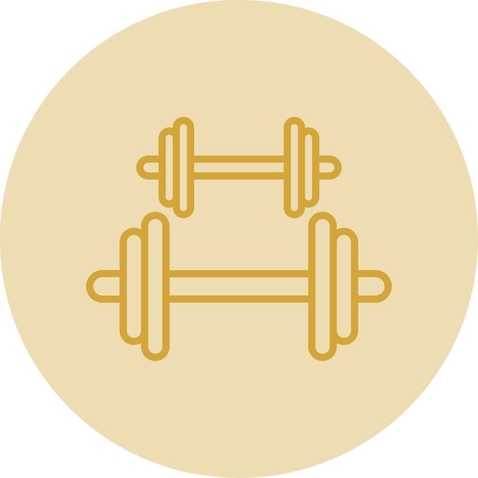 Dumbbell Line Yellow Circle Icon vector