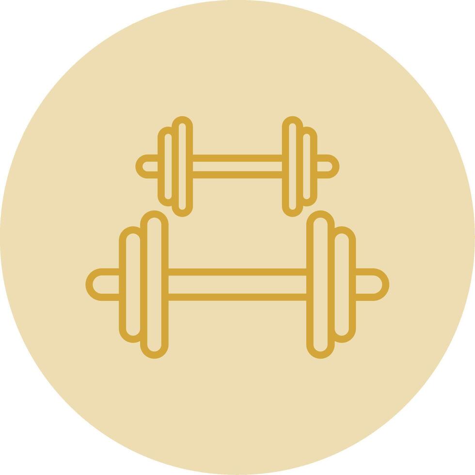 Dumbbell Line Yellow Circle Icon vector