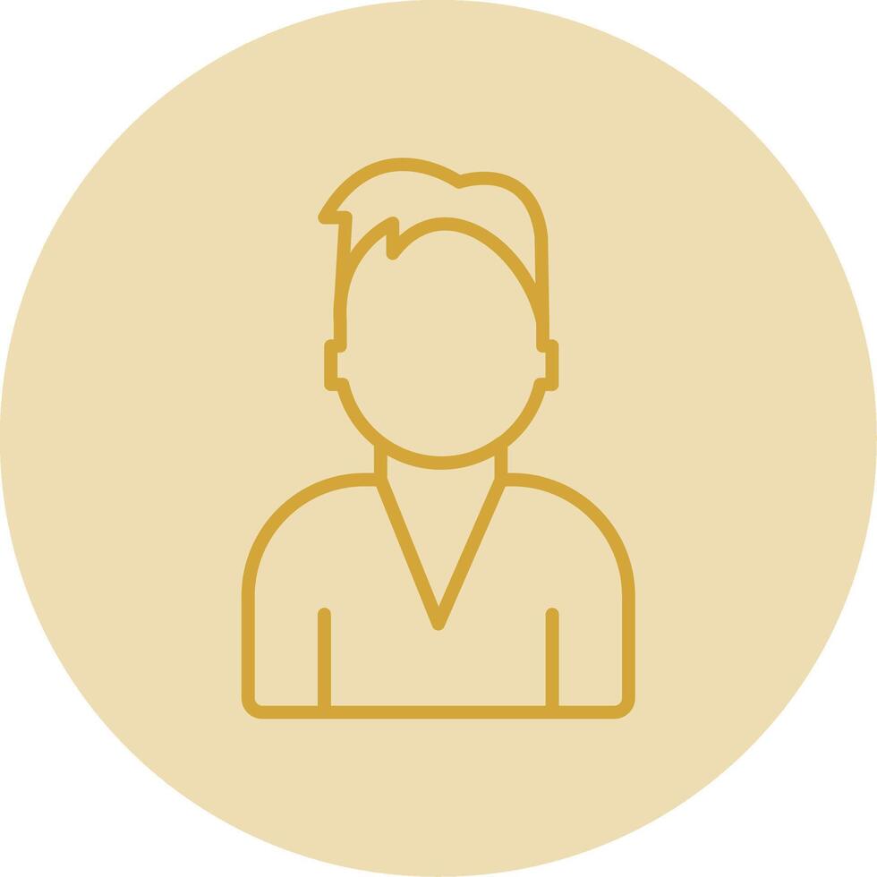 Person Avatar Line Yellow Circle Icon vector
