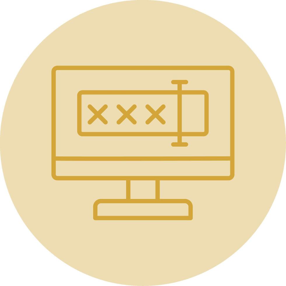 Password Security Line Yellow Circle Icon vector