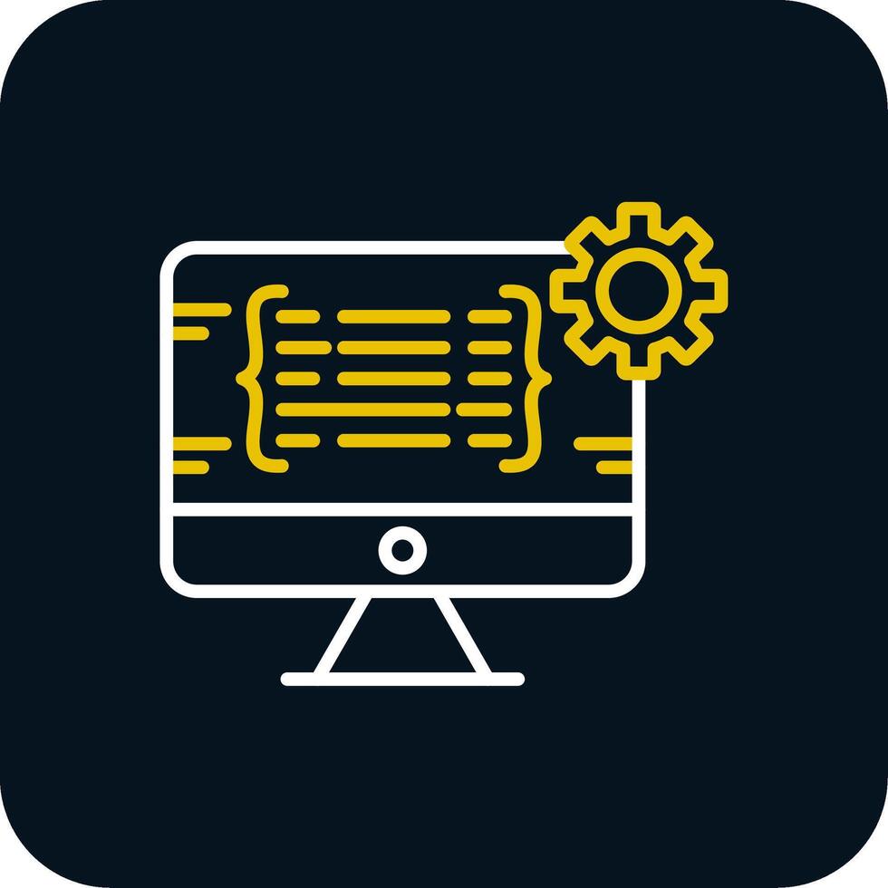 Programming Line Red Circle Icon vector