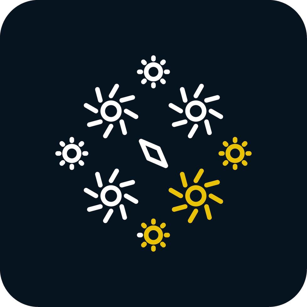 Firework Line Red Circle Icon vector