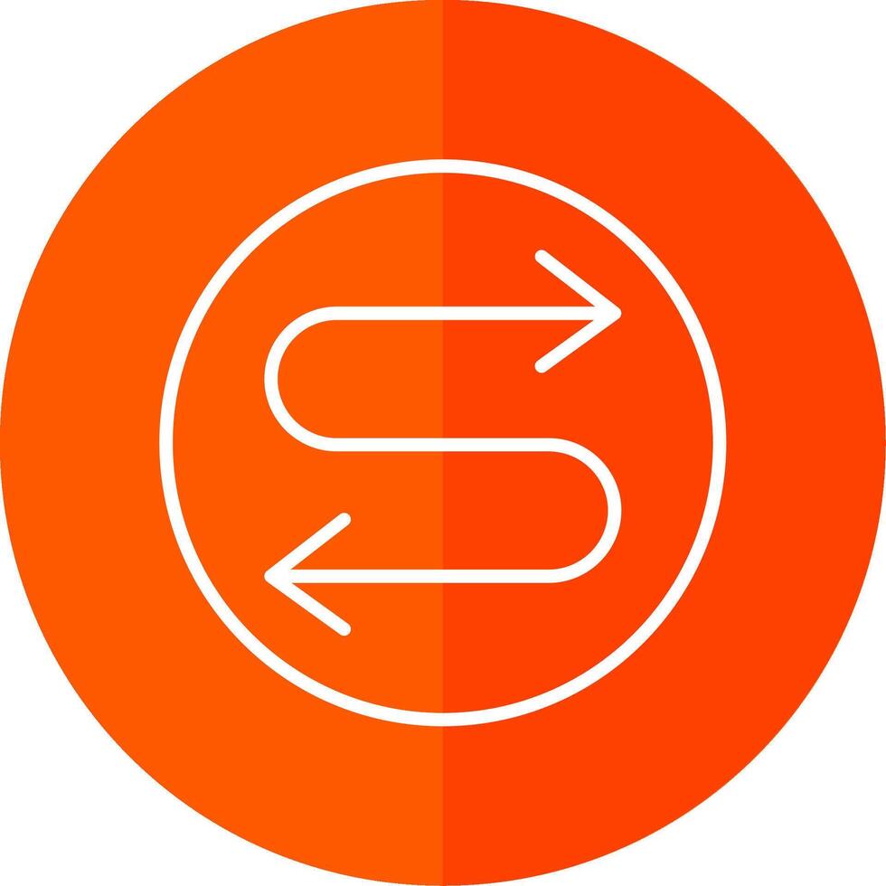 Zigzag Arrow Line Red Circle Icon vector