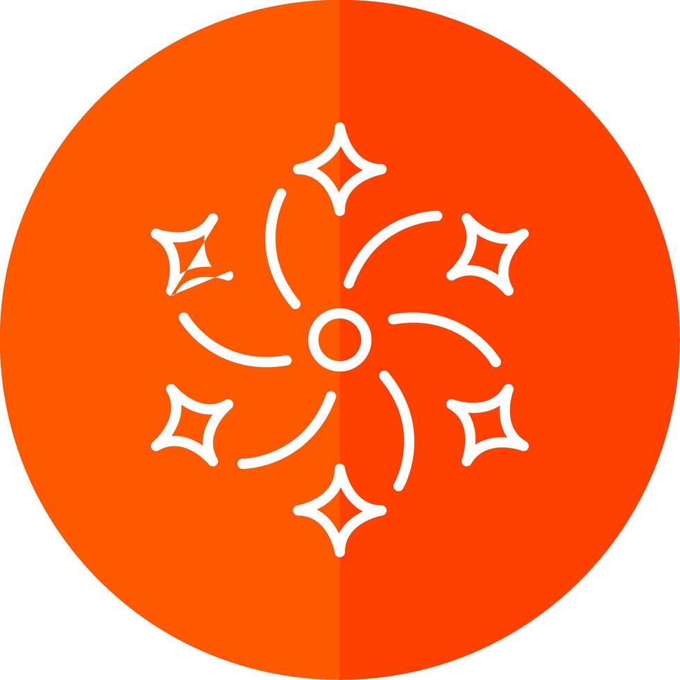 Firework Line Red Circle Icon vector