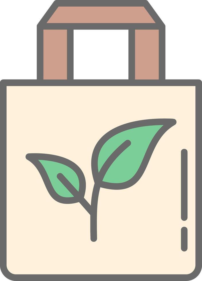 Eco Bag Line Filled Light Icon vector