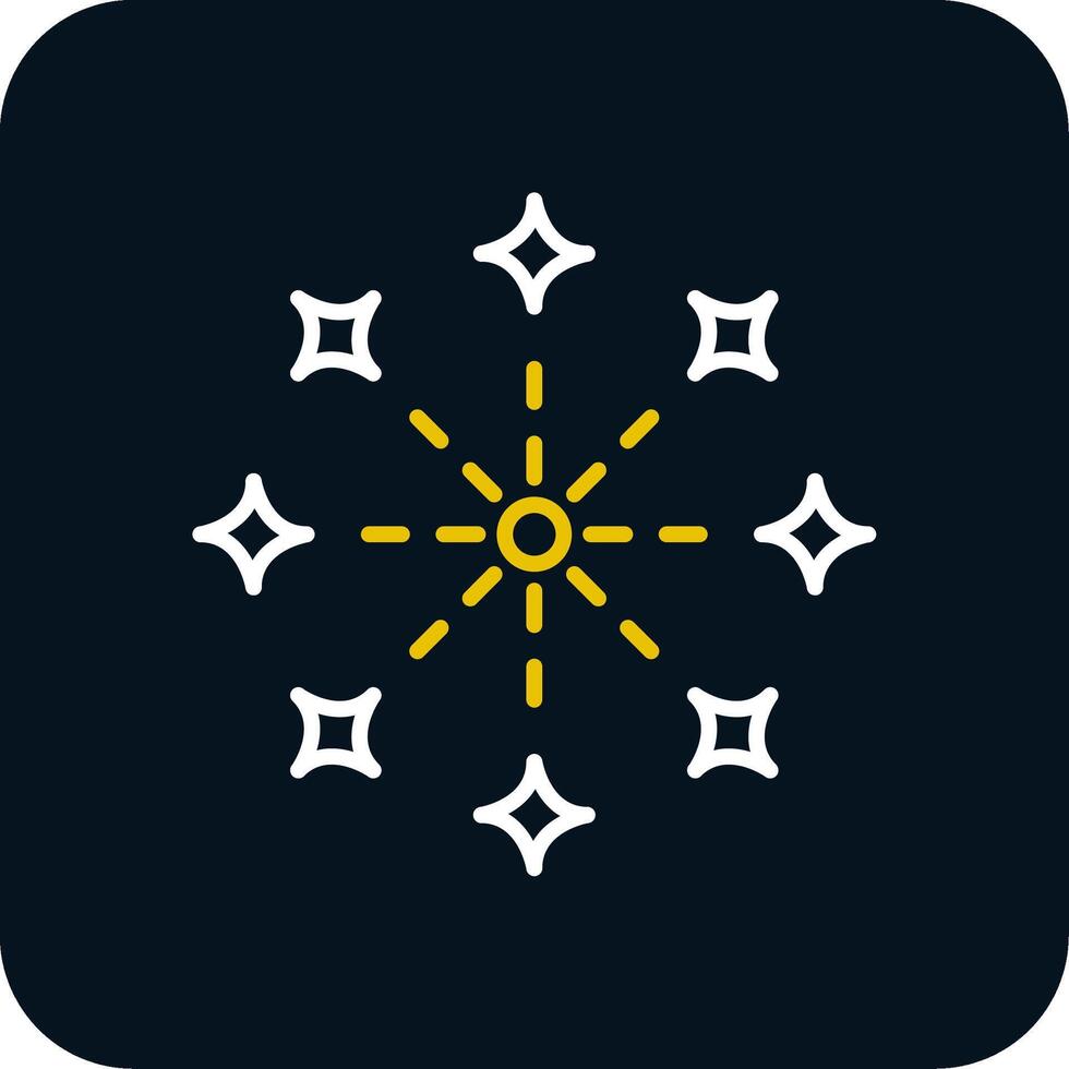 Firework Line Red Circle Icon vector