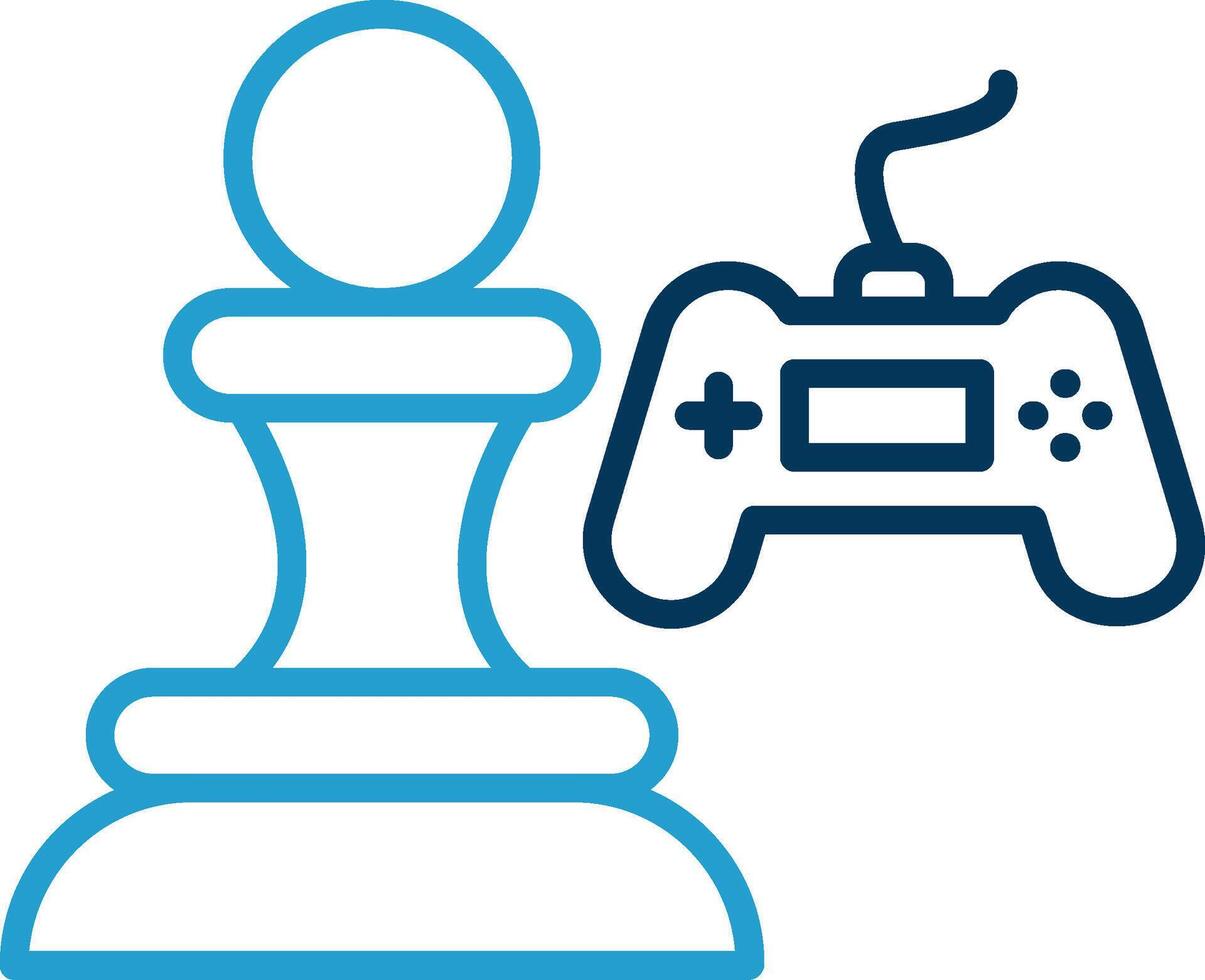 Strategic Plan Line Blue Two Color Icon vector