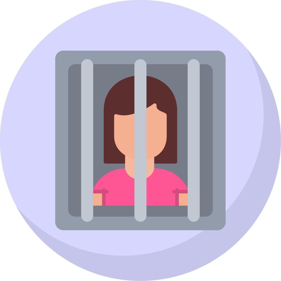 Prisoner Flat Bubble Icon vector