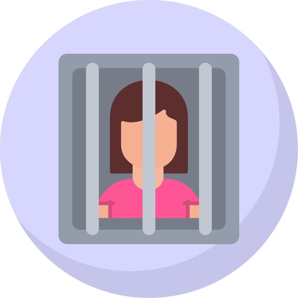 prisionero plano burbuja icono vector