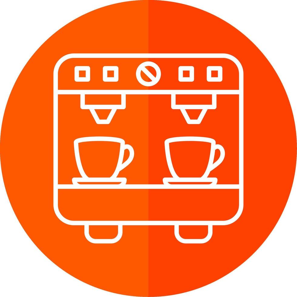 Coffee Machine Line Yellow White Icon vector