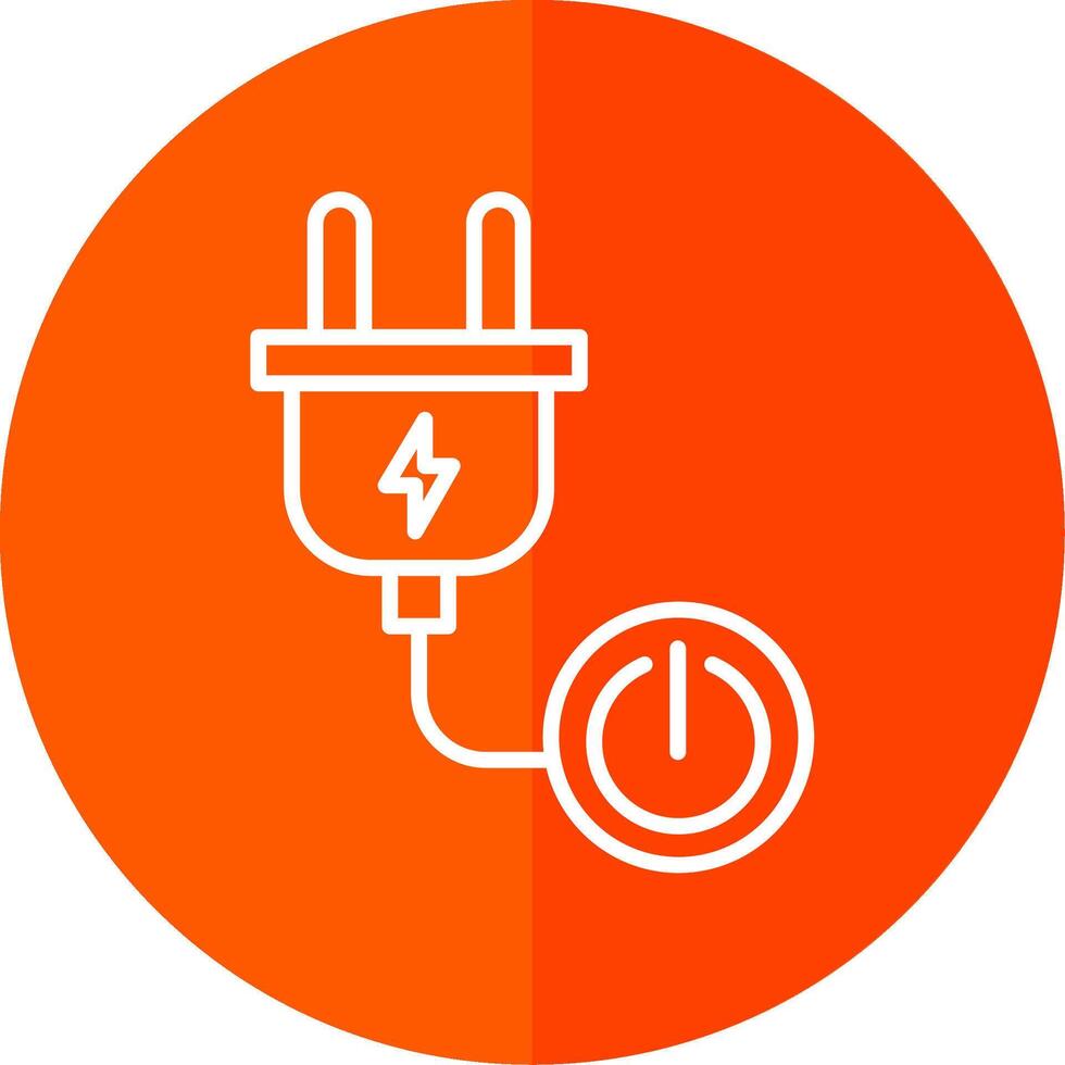 Power Button Line Yellow White Icon vector