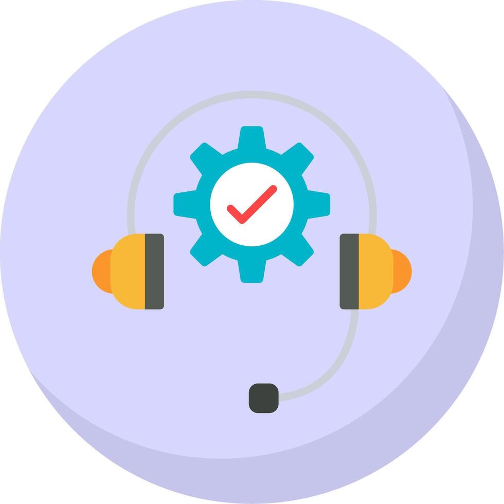 Technical Support Flat Bubble Icon vector