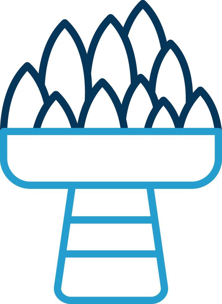 alcachofa línea azul dos color icono vector