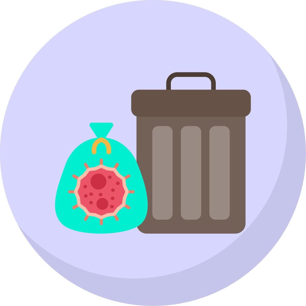 Trash Flat Bubble Icon vector