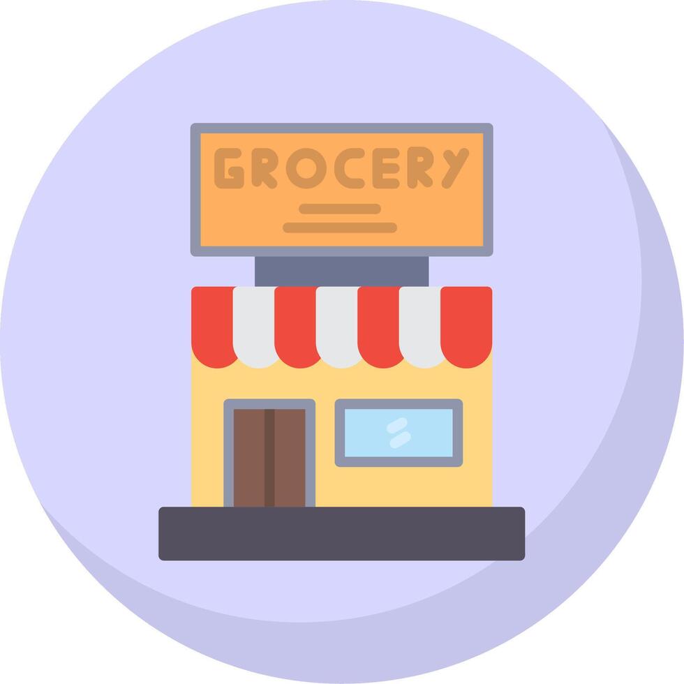 Grocery Store Flat Bubble Icon vector